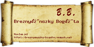 Breznyánszky Bogáta névjegykártya